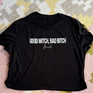 Black Graphic Crop Top